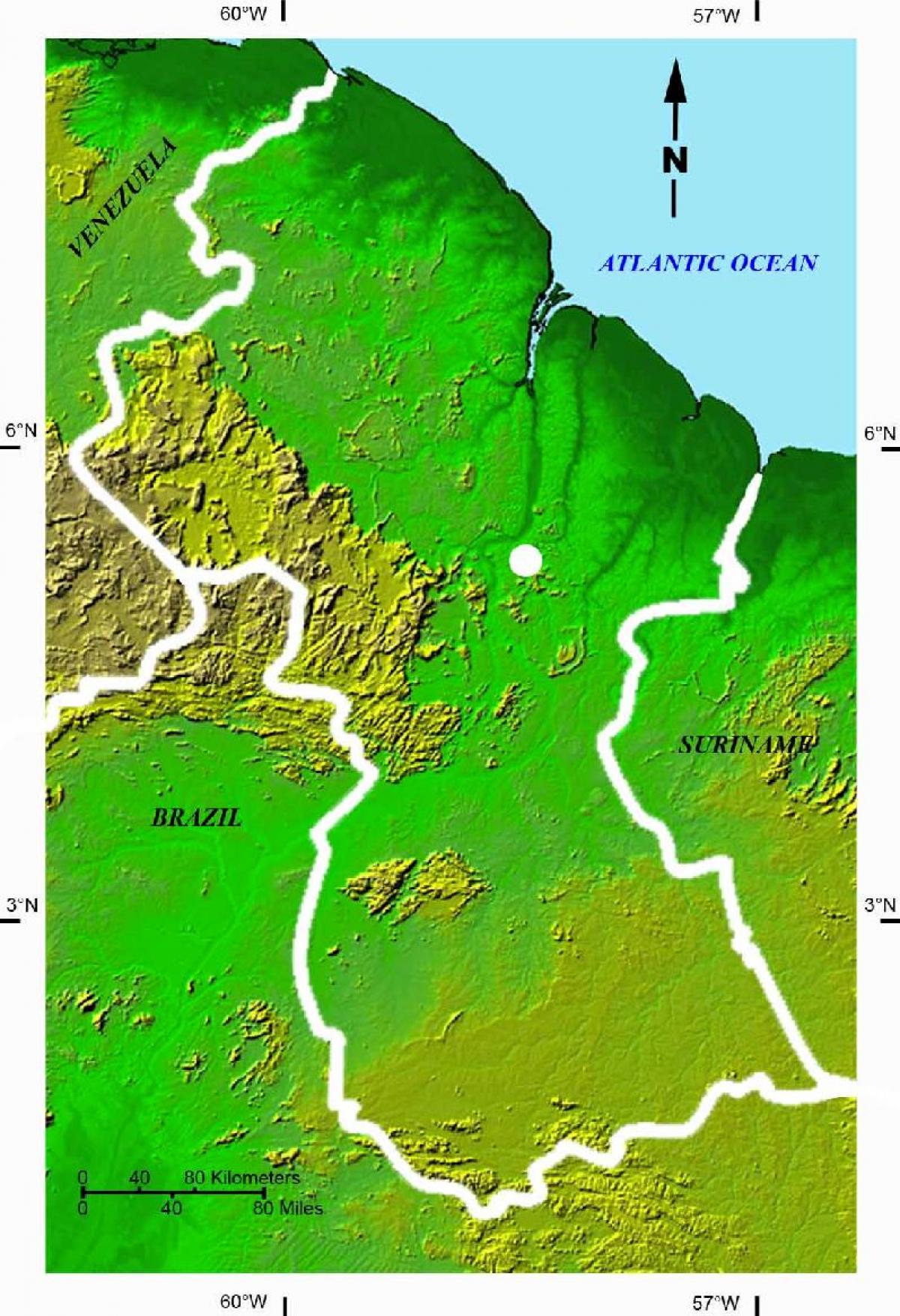地图上的卫星地图圭亚那