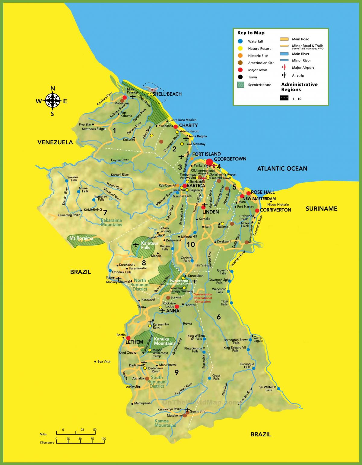 地图的图片圭亚那
