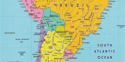 地图圭亚那是南美洲 