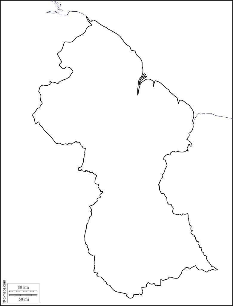空白的地图圭亚那