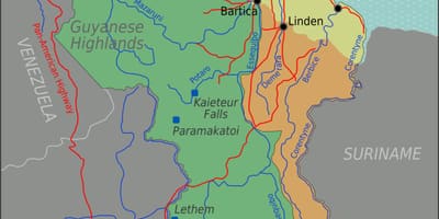 东海岸圭亚那德梅拉拉地图