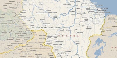 地图的详细地图，圭亚那