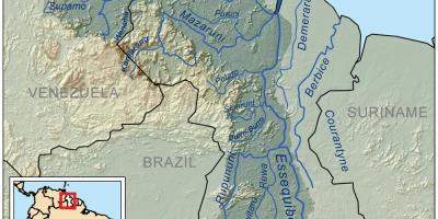 圭亚那河流的地图