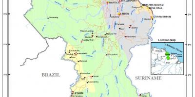 地图圭亚那表示的4的自然地区